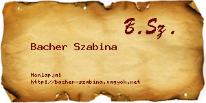 Bacher Szabina névjegykártya
