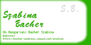 szabina bacher business card